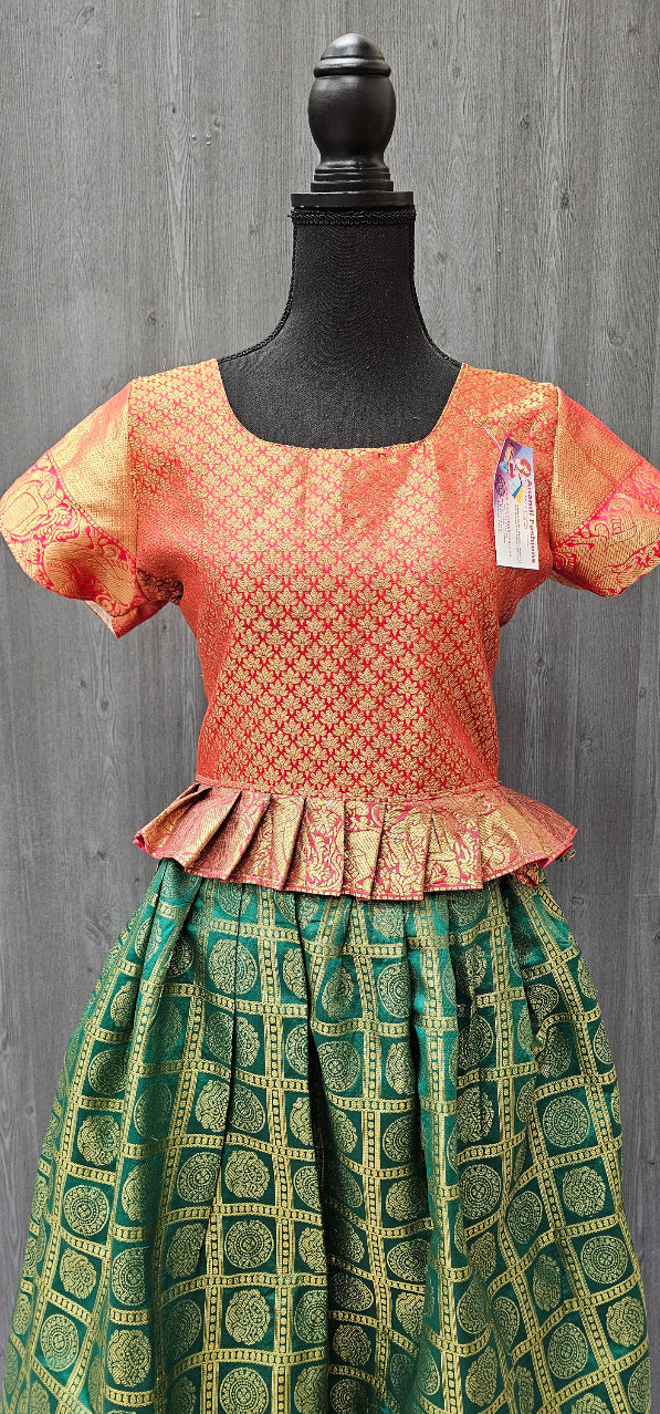 Pattu Pavadai - South Indian Traditional Pattu Langa/Pavadai set- Size 38 image 0