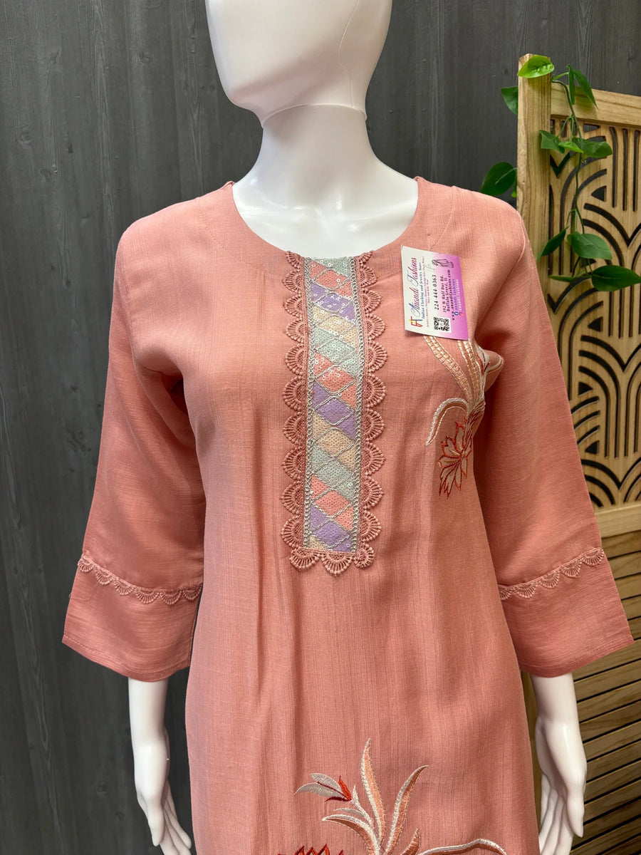 Embroidery Work Kurtis
