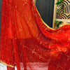 Gold Zari Embroidery Dupatta with Gotta Patti Border - Elegant Festive Wear