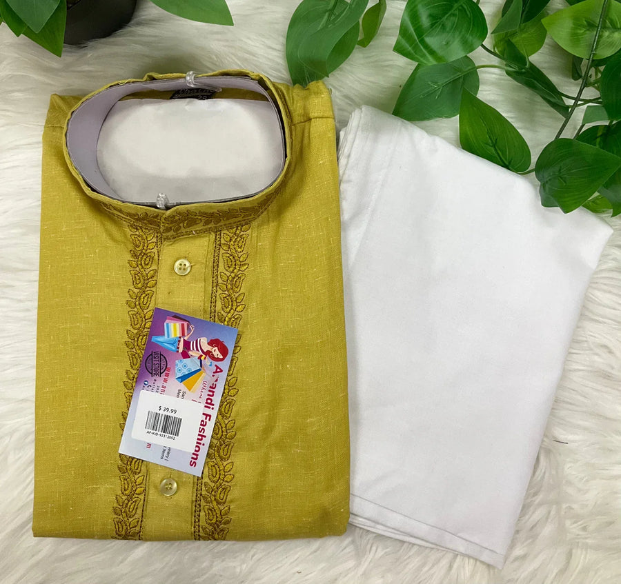 Boys Kurta - Vibrant Colorful Silk Young Boys Cotton Kurta Pajama Set