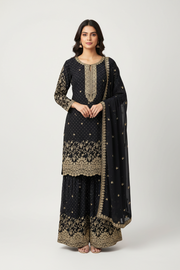 Plus Size Party Wear Navy Blue Sharara set