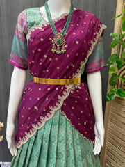 Benaras Half saree for young women / teenage girl blouse size 34 ( fits upto 38)