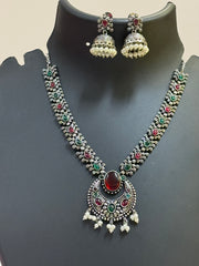 German Silver Multicolor Necklace set