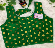 Indian Blouse - Print Sleeveless Blouse with Gold Prints