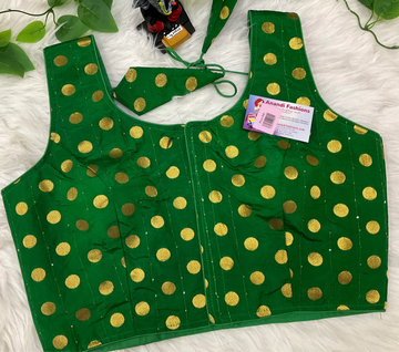 Indian Blouse - Print Sleeveless Blouse with Gold Prints