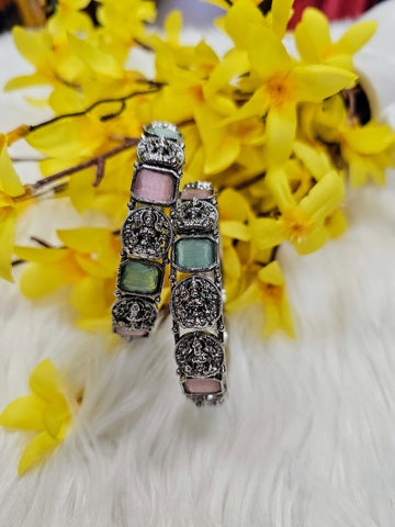 Oxidized Bangles - Premium quality Bangles with Goddess Lakshmi Design