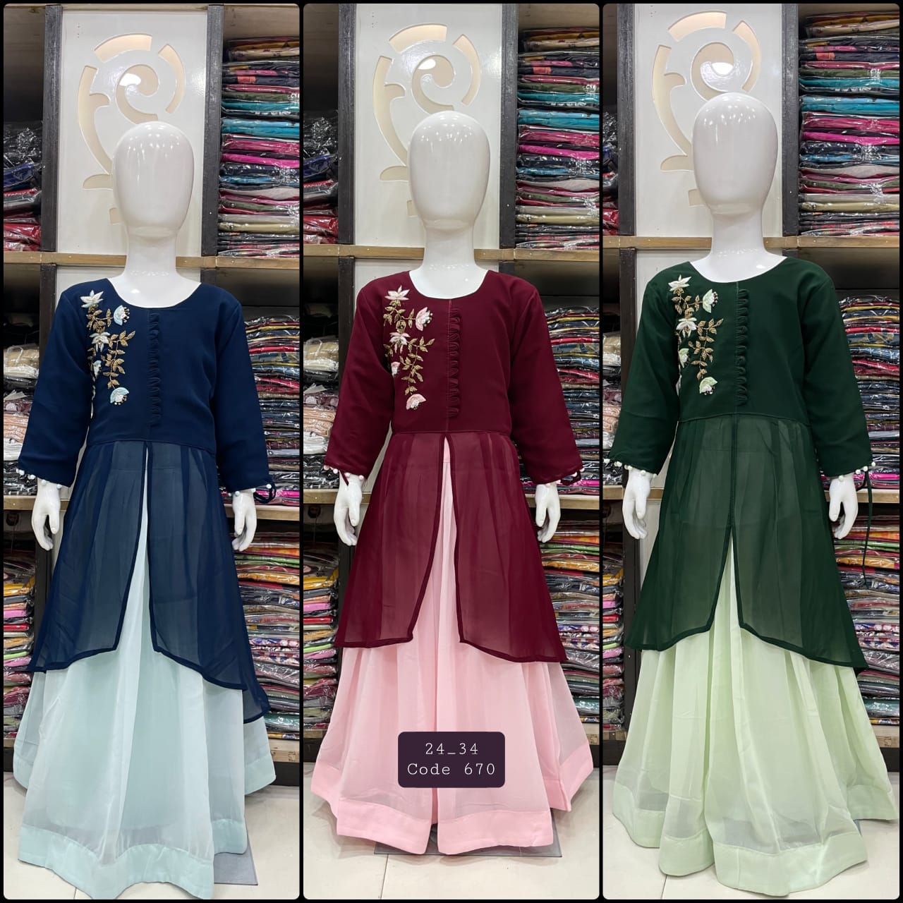 Lehenga For Girls - Cute Young Girls Chiffon Lehenga Set -Size 24 to 34 image 0