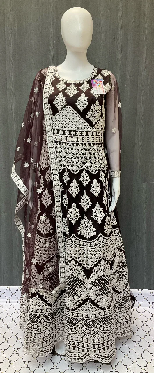 Heavy Work Floor Length Dress Size 38 - Intricate Party Wear