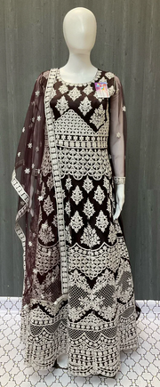 Heavy Work Floor Length Dress Size 38 - Intricate Party Wear