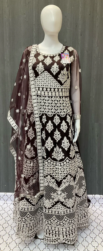 Heavy Work Floor Length Dress Size 38 - Intricate Party Wear