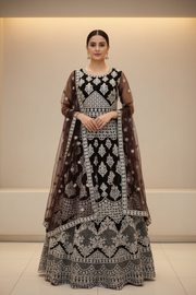 Heavy Work Floor Length Long Dress Intricate