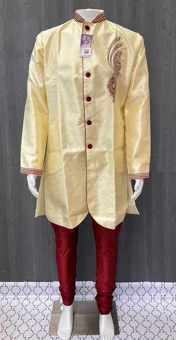 Sherwani - Party wear Mens Sherwani with Contrasting Pant