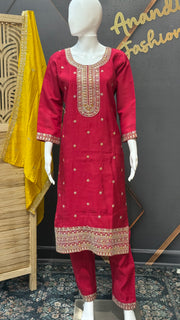 Red Party Wear Kurti set
