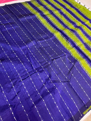 Colorful Mangalagiri Silk Saree with Contrast Blouse