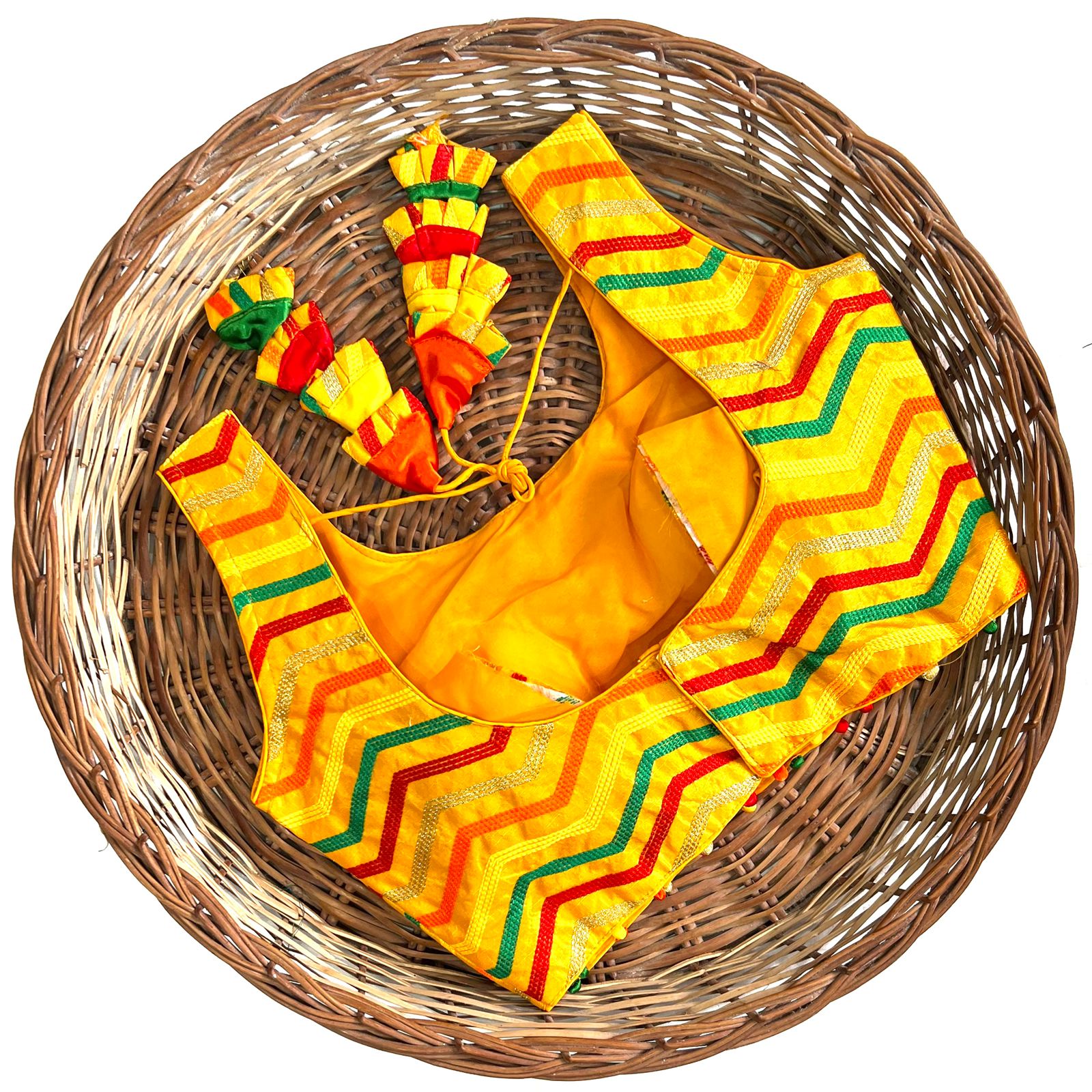 Sleeveless Blouse - Yellow Blouse with Thread work - Size 38(fit upto 42) image 1