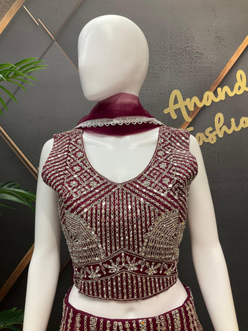 Heavy Work Net Lehenga Set - Party & Wedding Wear