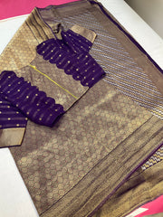 Purple Benarasi saree