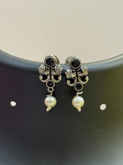Elephant Design Black German Silver Necklace set