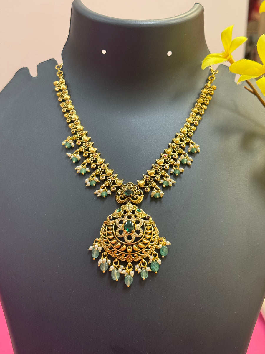 Antique Finish Necklace set with Pendant