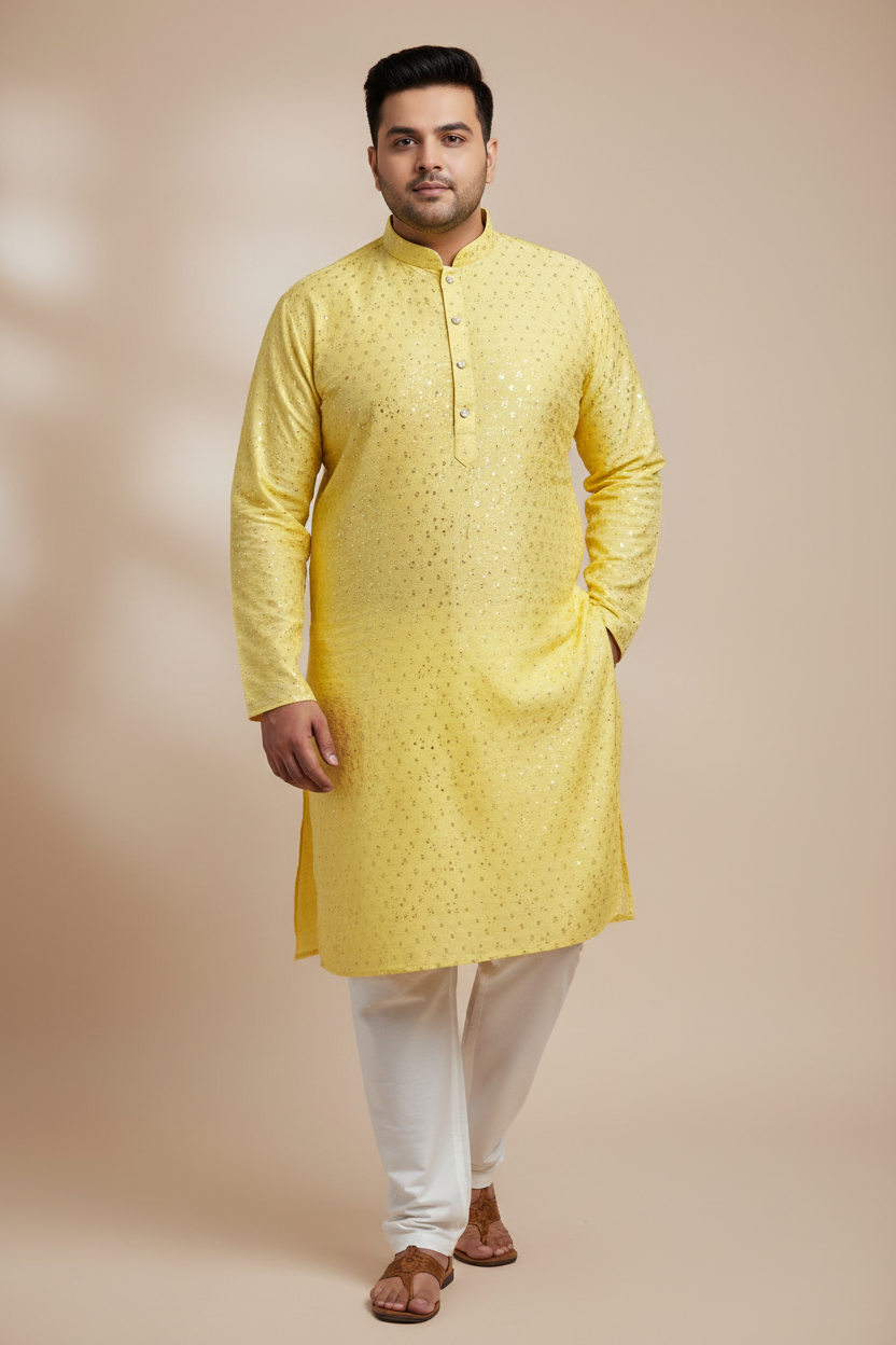 Men’s Plus Size Pastel Kurta Set