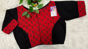 Cotton Blouse - Red & black combination pure cotton blouse - Size 38/40