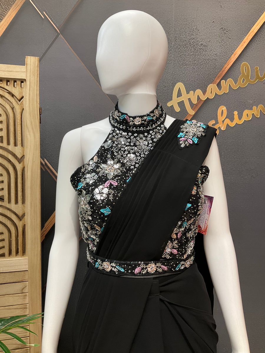 Black Ready to Wear saree