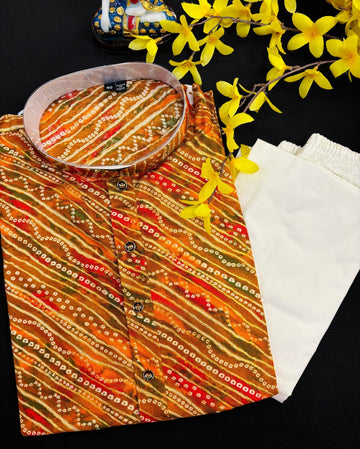 Bandhini Print Rayon Kurta Set - Traditional Ethnic Wear