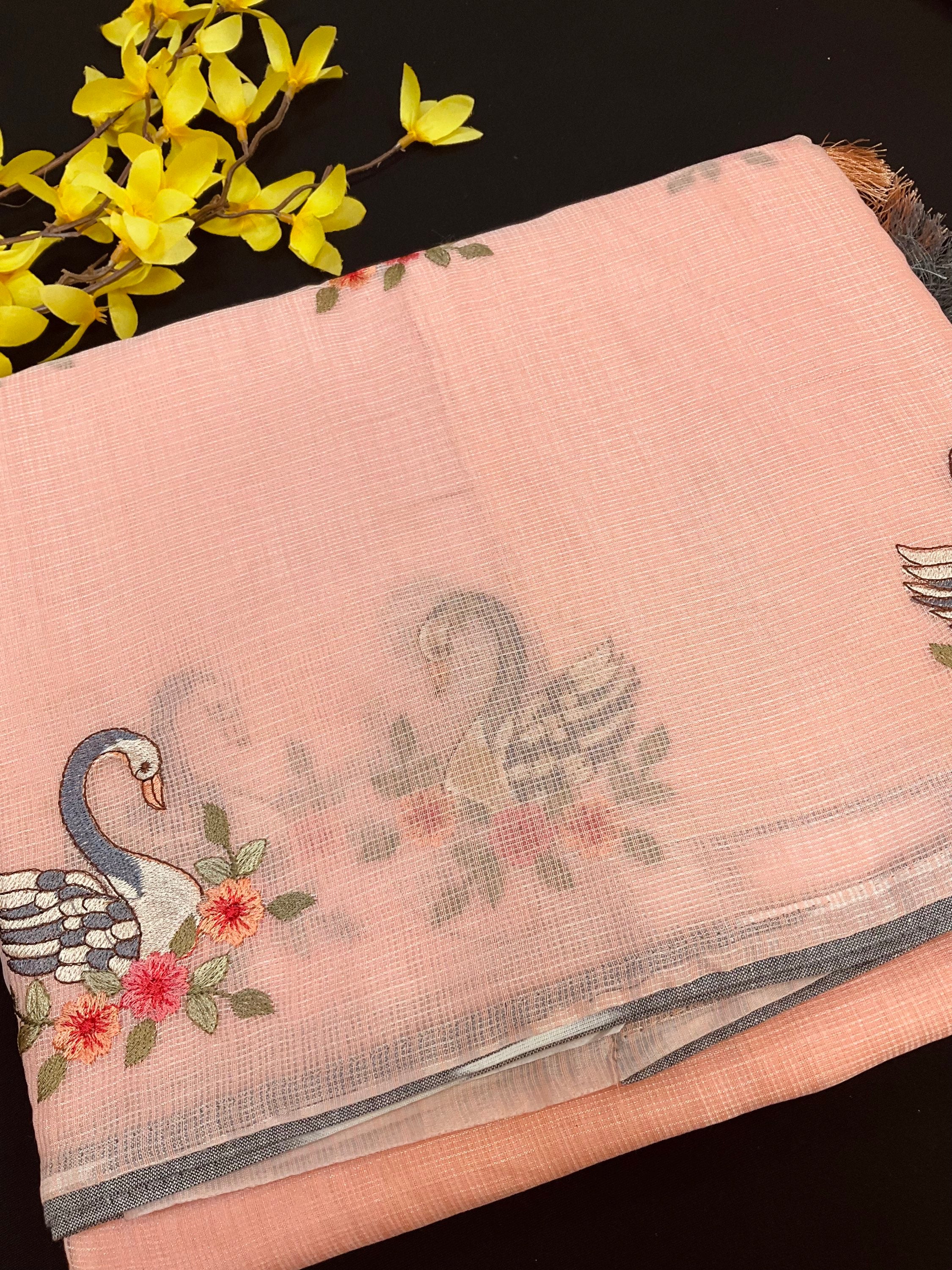 Super net sarees with Swan Design  image 3