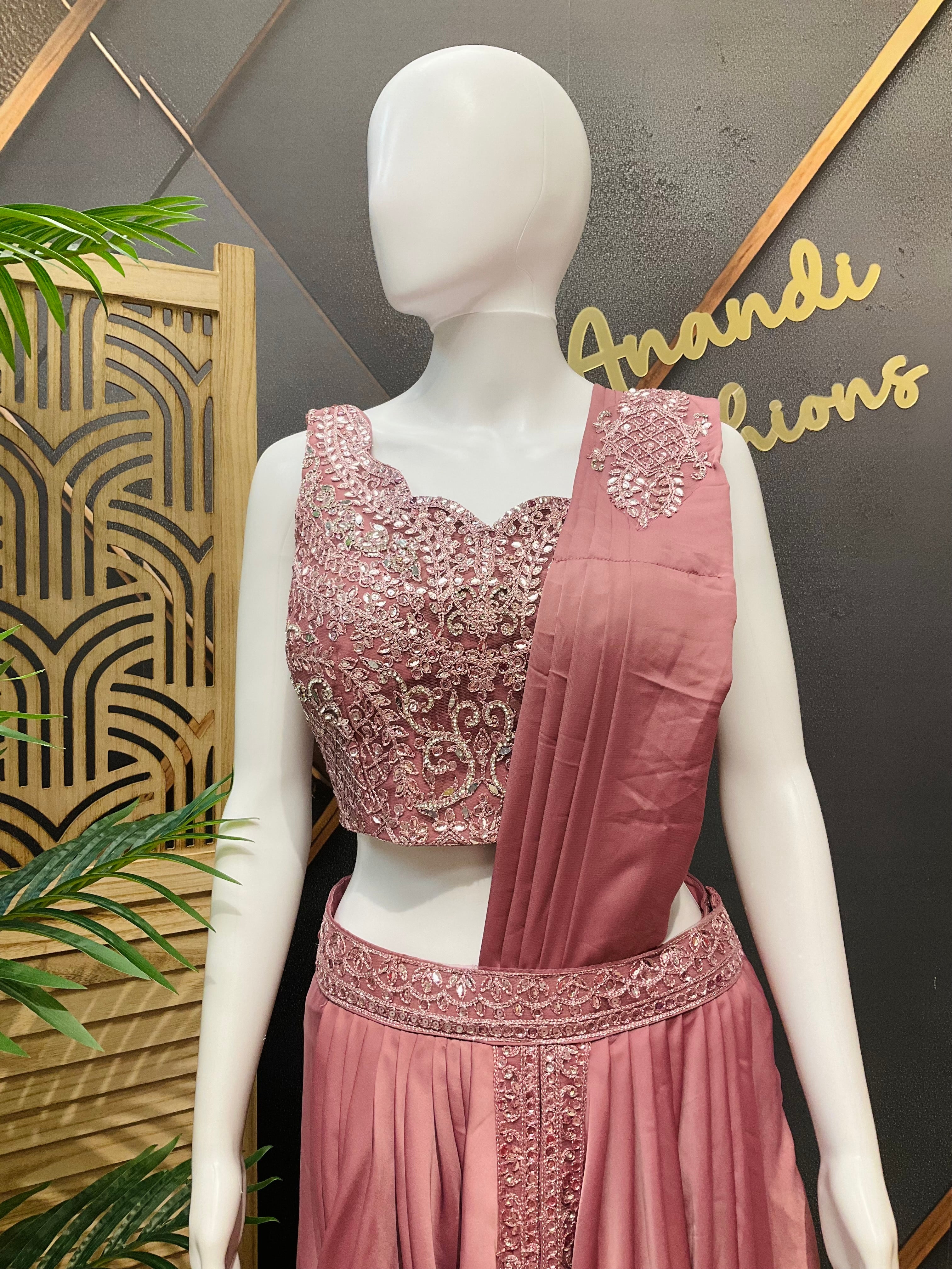 Ready to Wear Saree with Overcoat