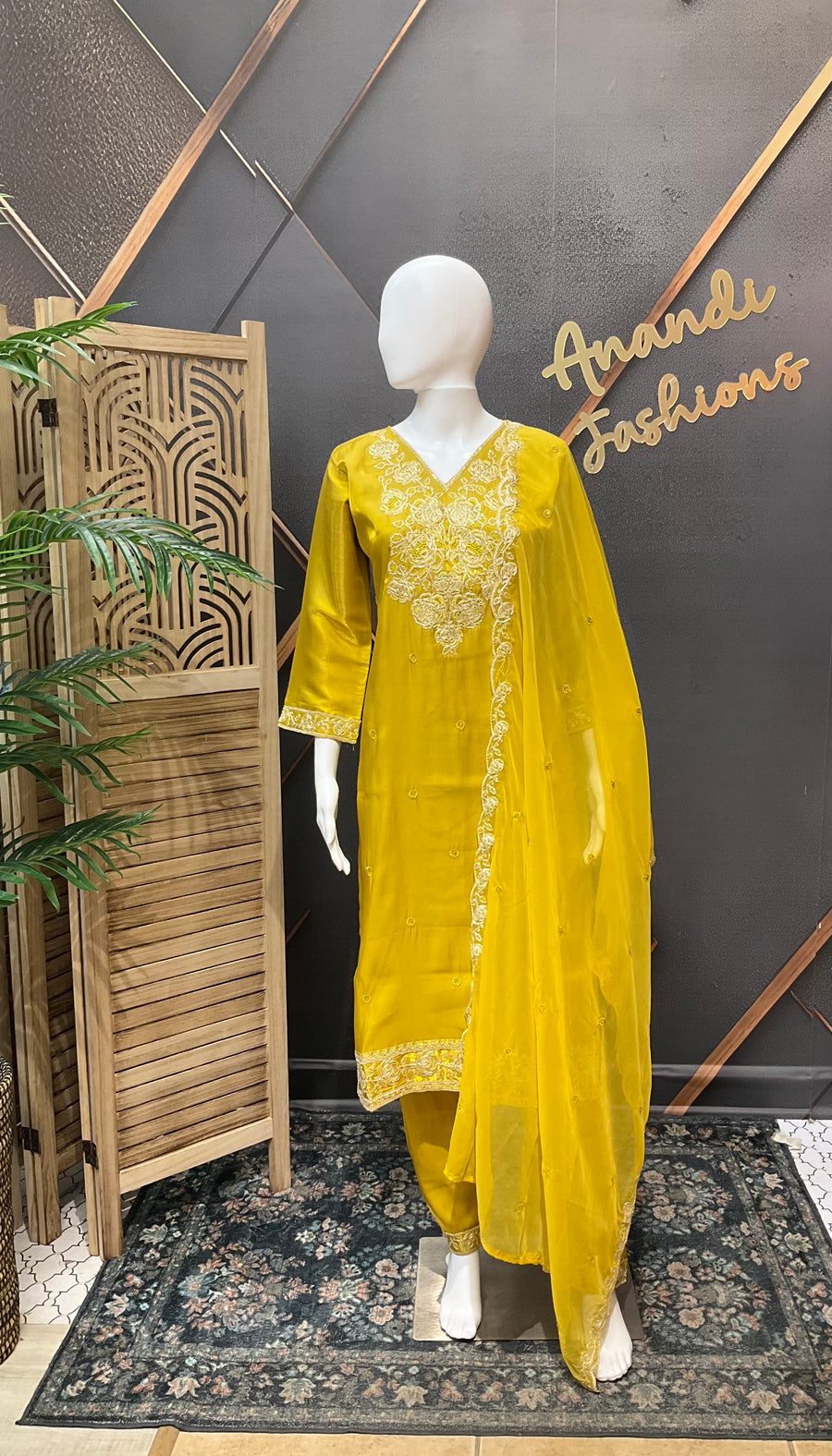 Yellow Party Wear Kurti set