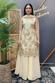 with Gold Zari Embroidered Sharara Set