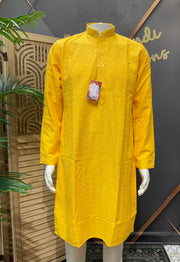 Men’s Yellow Chikankari Sequin Kurta Set