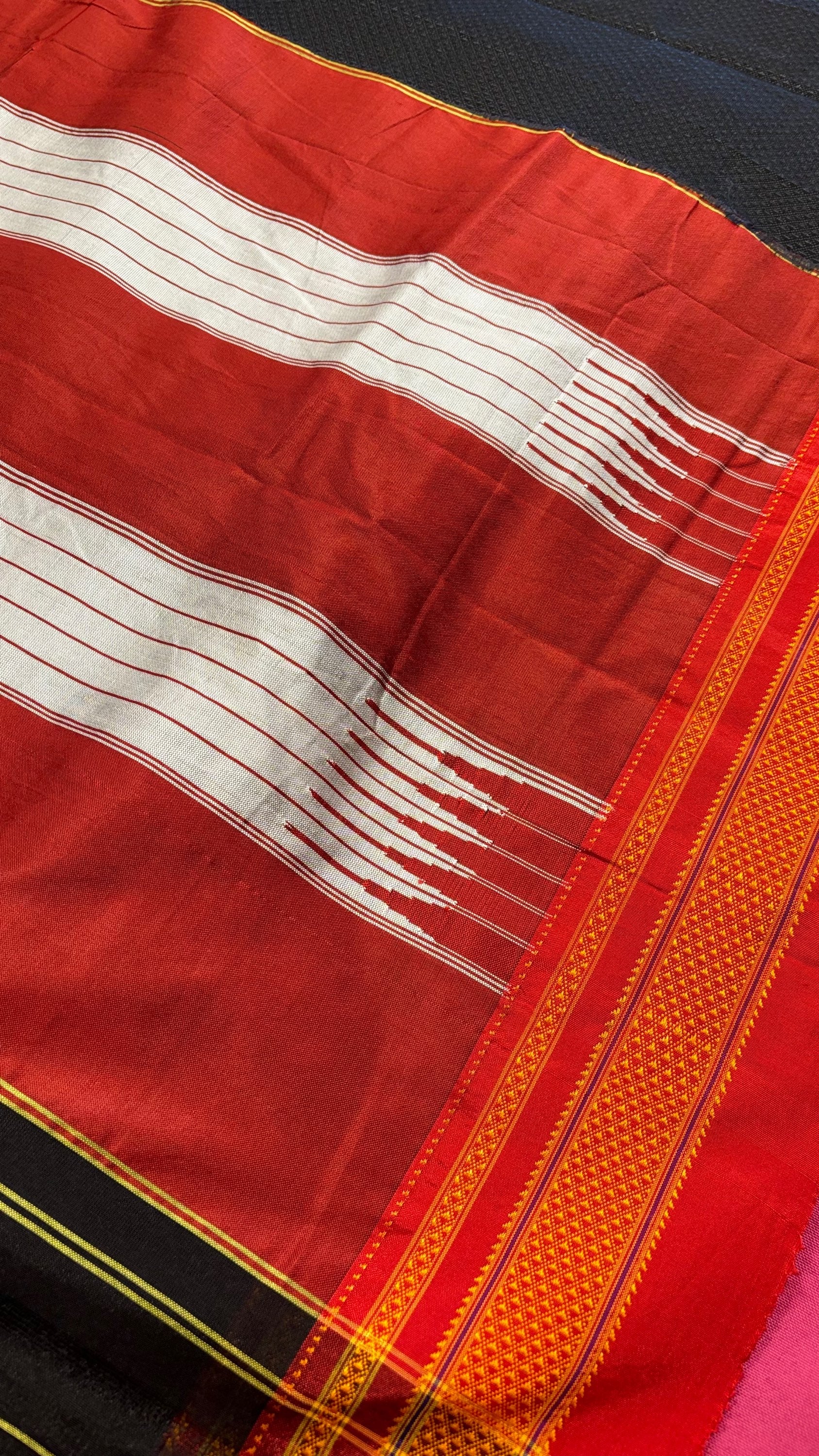 Khun black saree- Traditional Marathi Khun Saree in Black with Fall pico image 3