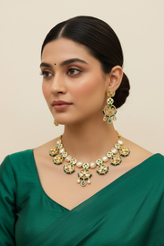 Kundan Necklace set with Emeralds
