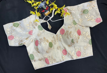 Half White - Front Opening Tissue Blouse