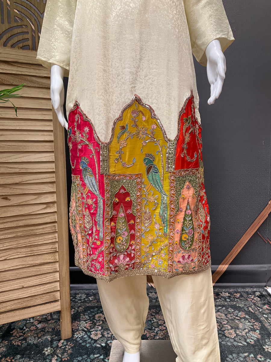 Women’s Half White Kurti Set