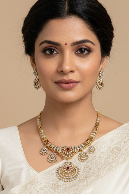 Kante Model Necklace set - Anandi Fashions