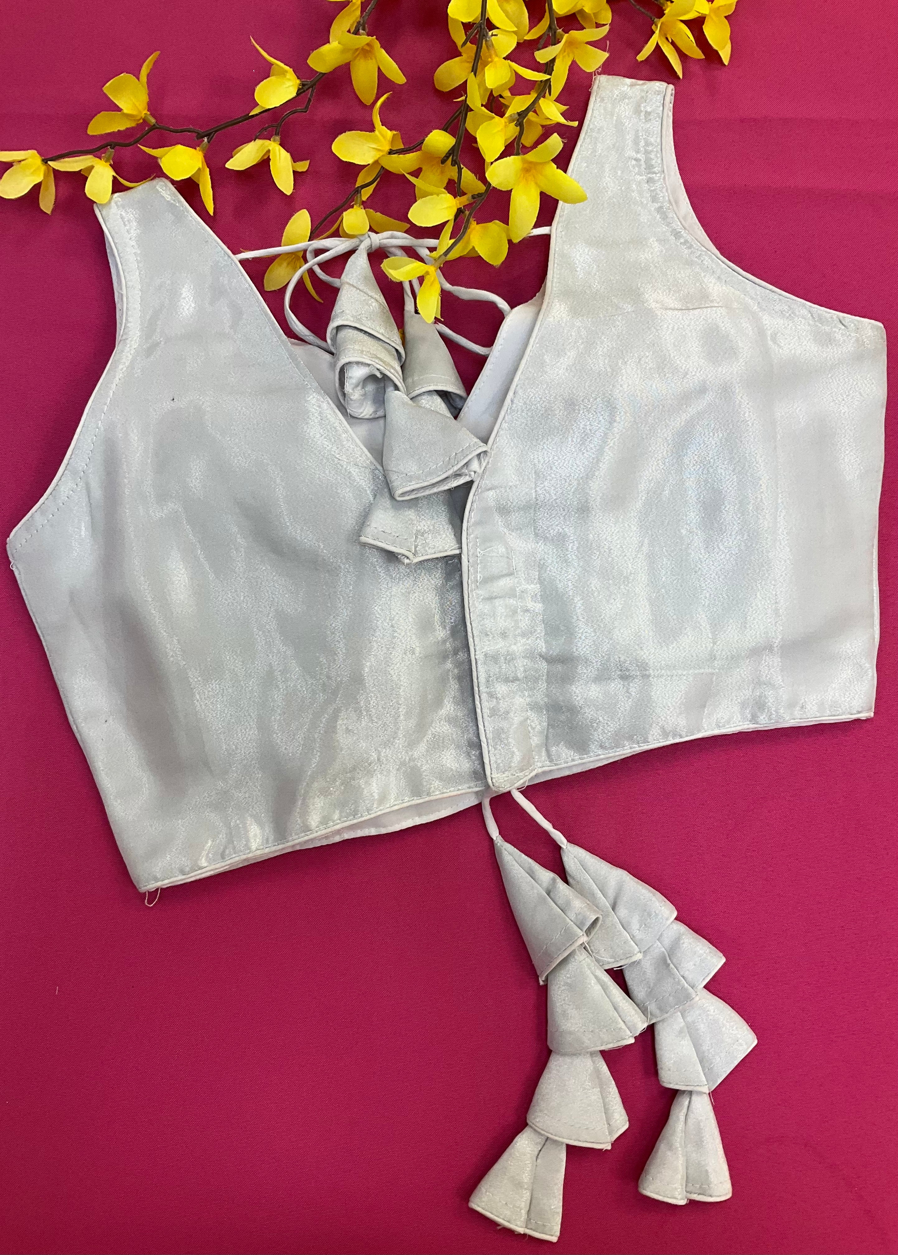 Plain silver Tissue blouse- Size 38
