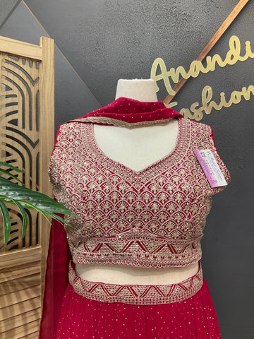 Size 46 - Plus size Georgette lehanga