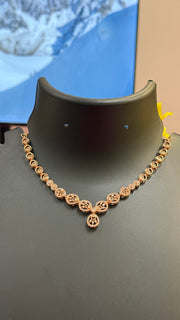 Simple Rose Gold party wear necklace set