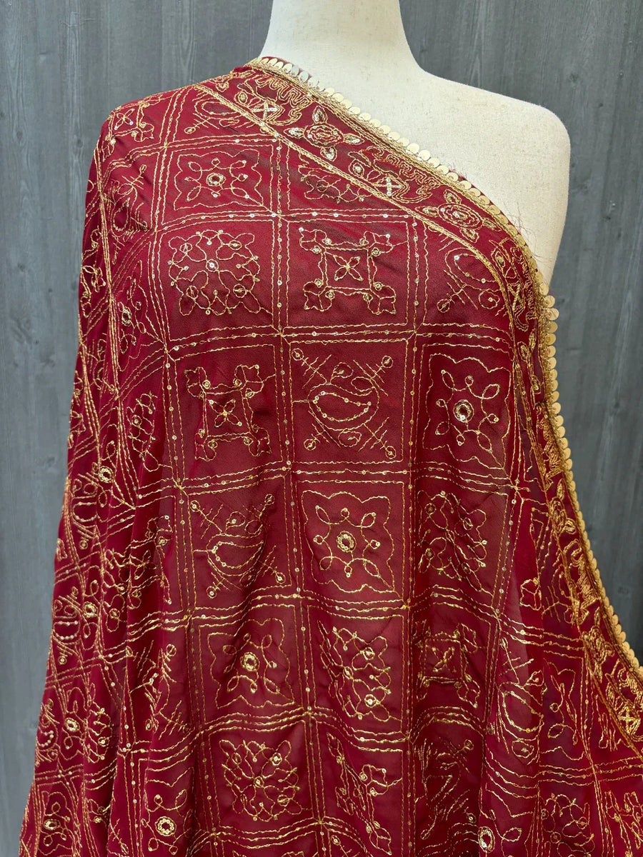 Gold Zari Embroidery Duppattas