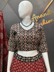 Pure Cotton Ajrakh Print Chaniya choli set