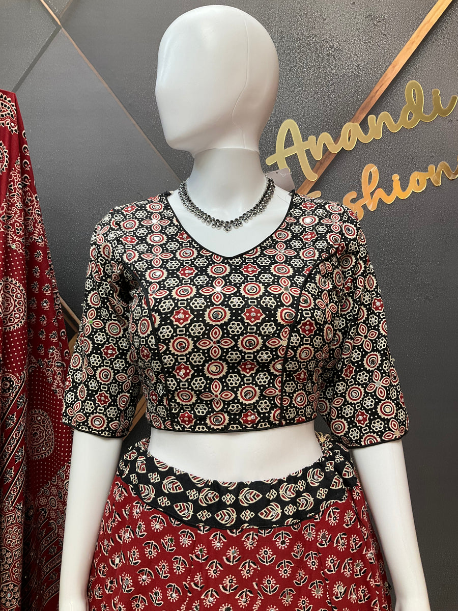 Pure Cotton Ajrakh Print Chaniya choli set