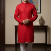 Chikankari Kurta - Maron Mens Kurta with White Pajama