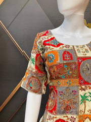 Multicolor Embroidery Work Long Blouse