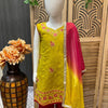 Green & Pink - Little Girls Patiala Suit