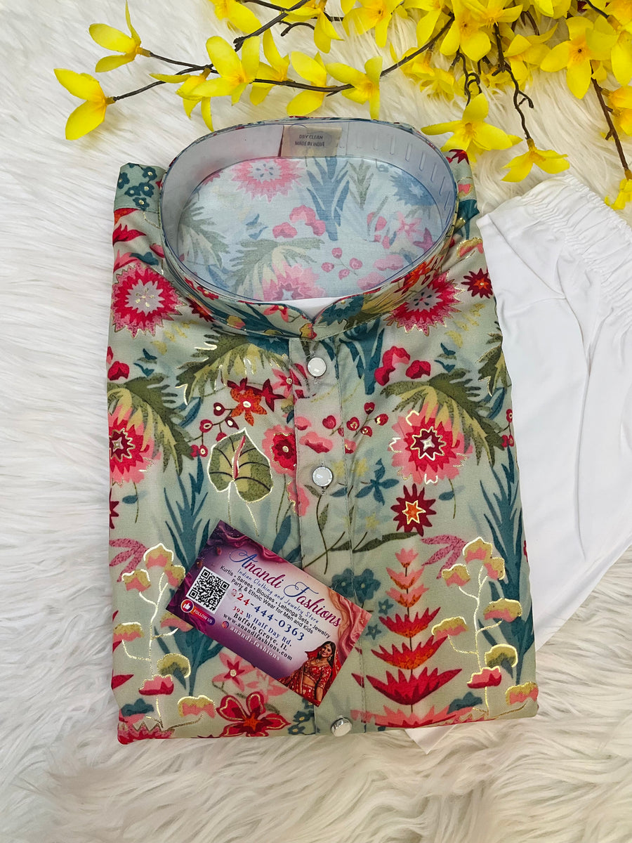 Mens Floral kurta Set