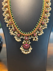 Jadau Kundan - Guttapusalu Long Haram Necklace set