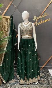 Green Party Wear Lehenga set