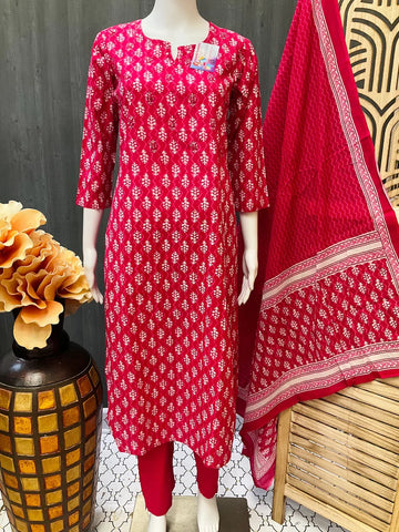 Pink- Pure cotton kurti set -Size 38